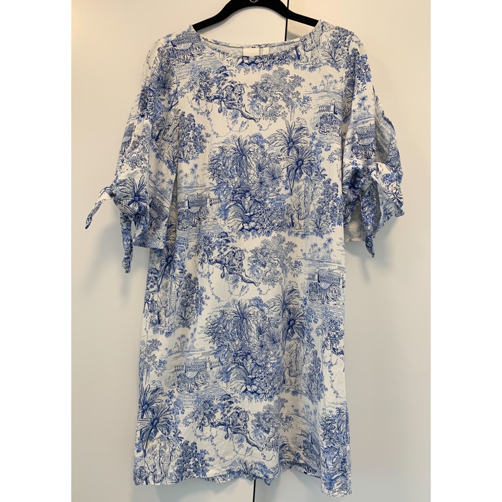 H&M Toile Print Linen Dress